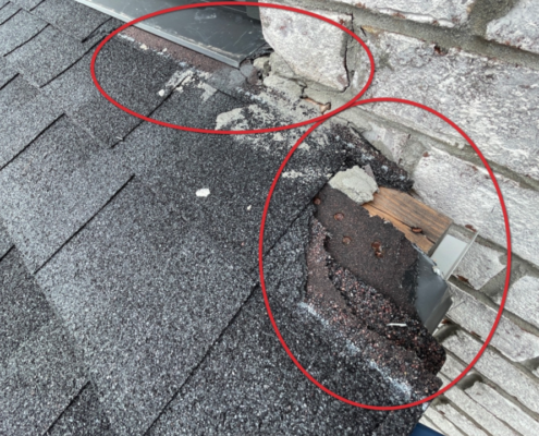 Poor roof workmanship on a new construction house