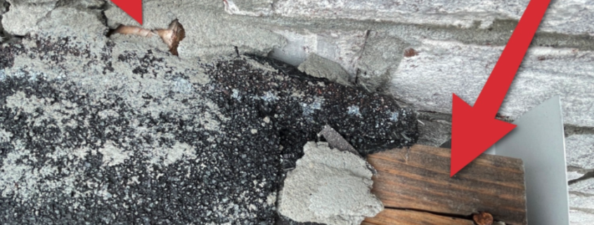New Construction Mistakes - Exposed wood and roofing nails on new home roof causing potential leaks