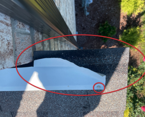 Improperly installed roof flashing on a new construction home in Murfreesboro, TN